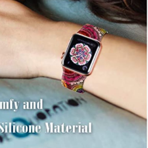 FLAPI Silicone Mandala Band for iWatch 38mm/40mm 42mm-44mm - Picture 2 of 2